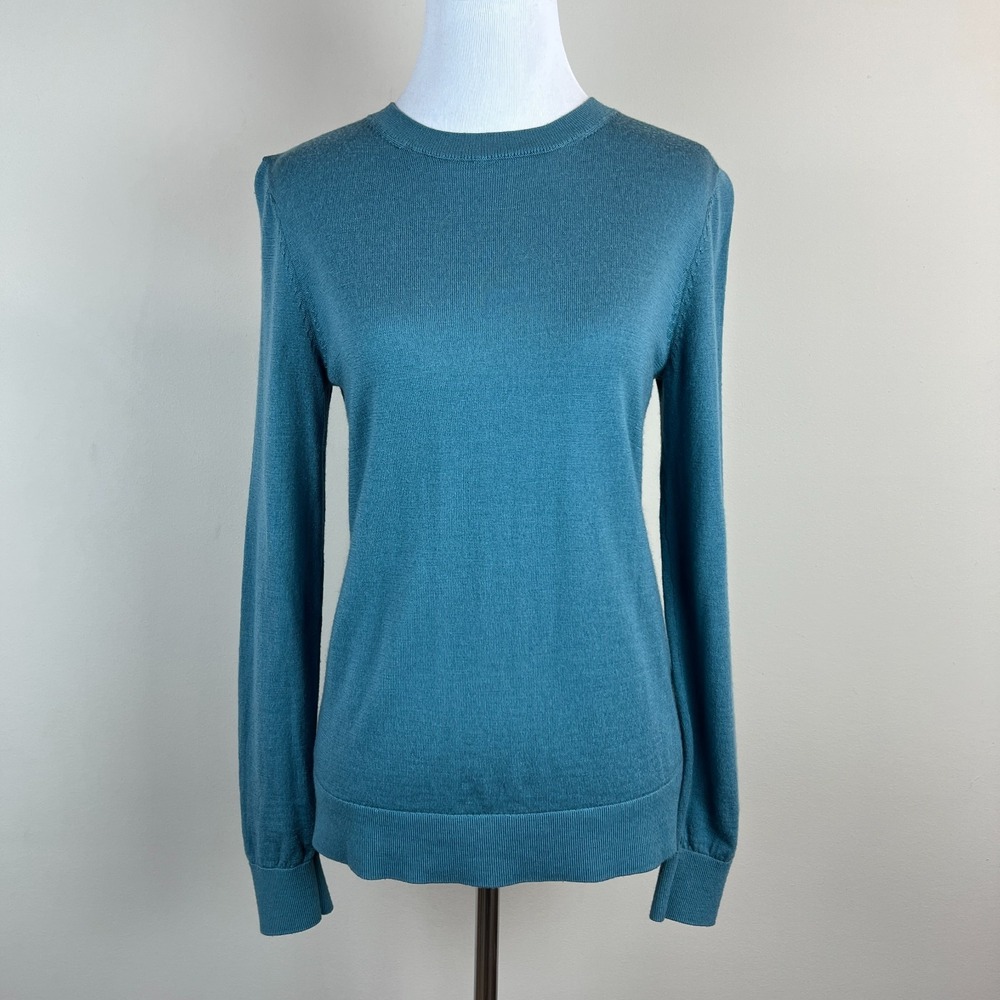 KATHERINE BARCLAY Merino Wool Sweater Womens Small Crew Neck Preppy Extra Fine S